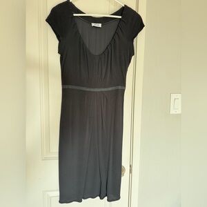 Moschino V-Neck Midi Little Black Dress LBD Size 10, fits more like 8